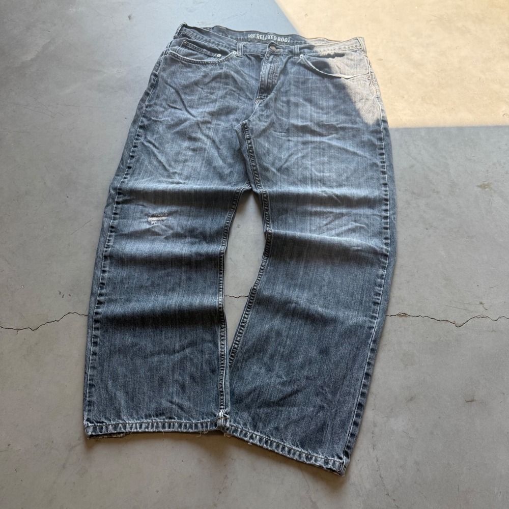 Lee Dungarees Relaxed Bootcut Jeans Mens 34x30 Gray Denim Wide Leg Y2K 2065241